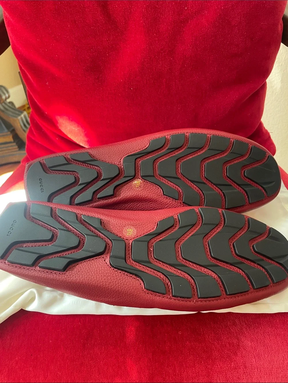 Brand new Gucci Men’s Burgundy Leather Slip-On Loafers